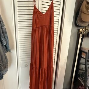 American Eagle Outfitters Rust Orange Maxi Dress